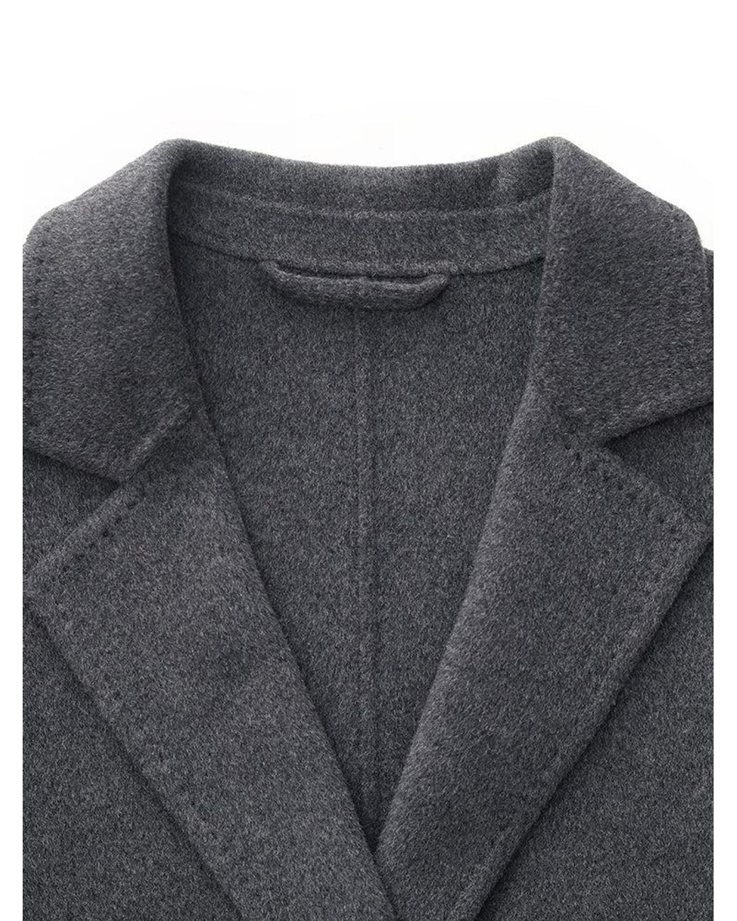 GOELIA Blue 100% Wool Longline Overcoat