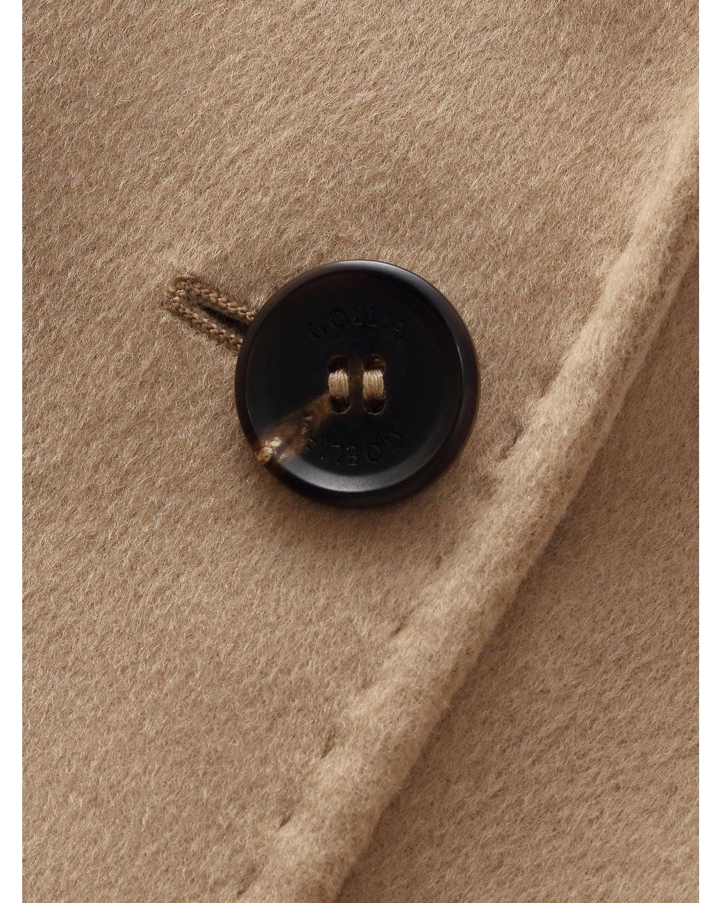 GOELIA Natural [Preview] Wool Silk Blend Wrap Overcoat