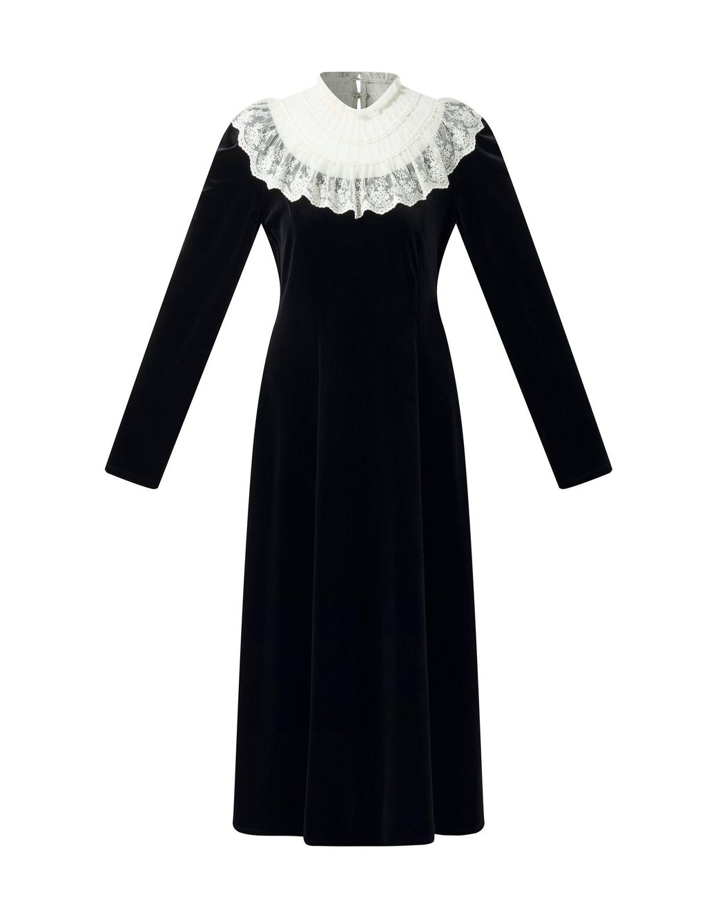 princess polly baby blue dress Black Velvet Dress 70s 80s Lace Collar Mini | Shop Exile - Tucson, AZ main image 1