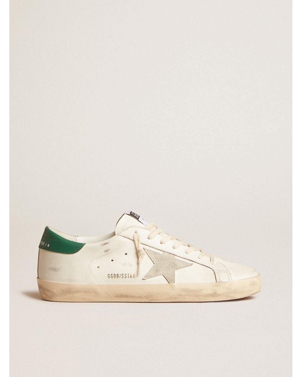 ★Golden ★ Superstar Gold Tab Sneakers ★ White:Ice Super-Star in white leather with ice-gray suede star and