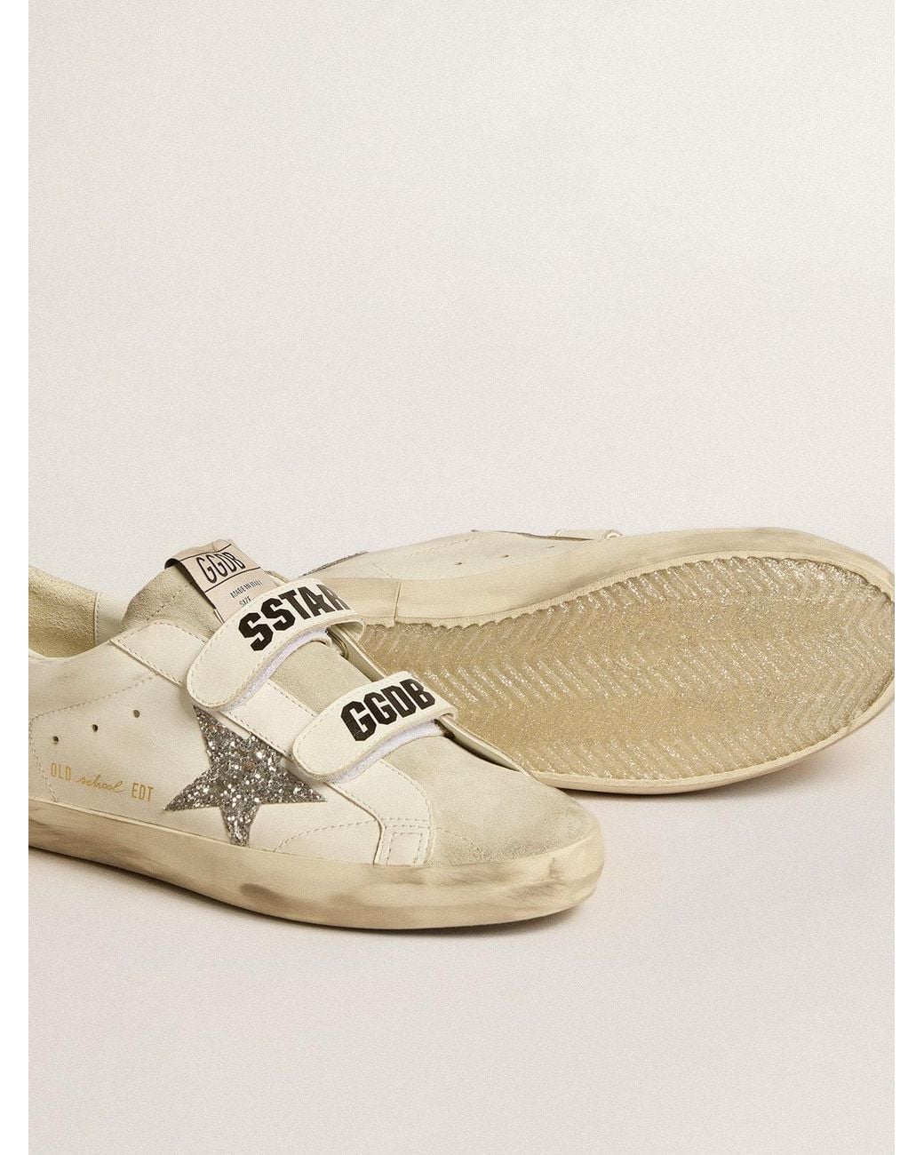 Golden Goose Old School With Glitter Star And Ice- Suede Tongue in