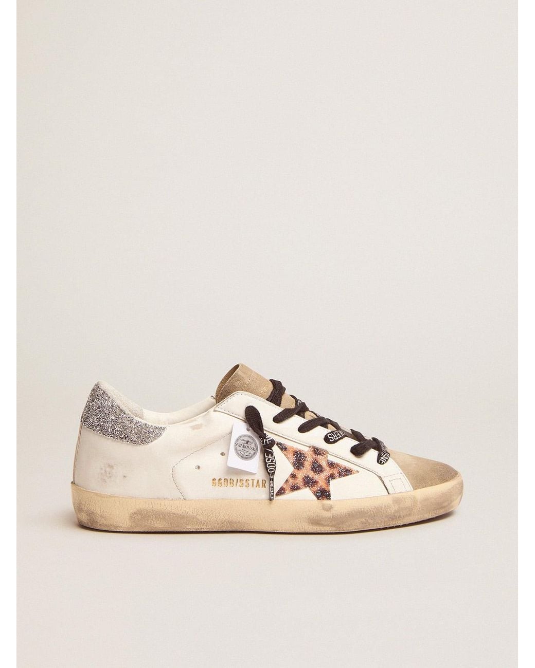 Golden Goose Super-Star With Leopard Print And Swarovski Crystal