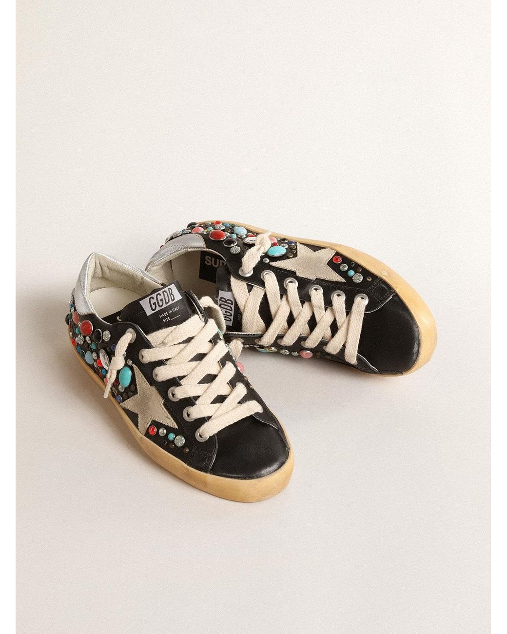 【関税&送料込】Golden  Deluxe Brand Multicolor Leather Golden Goose Gold Leather Superstar Sneakers Golden Goose