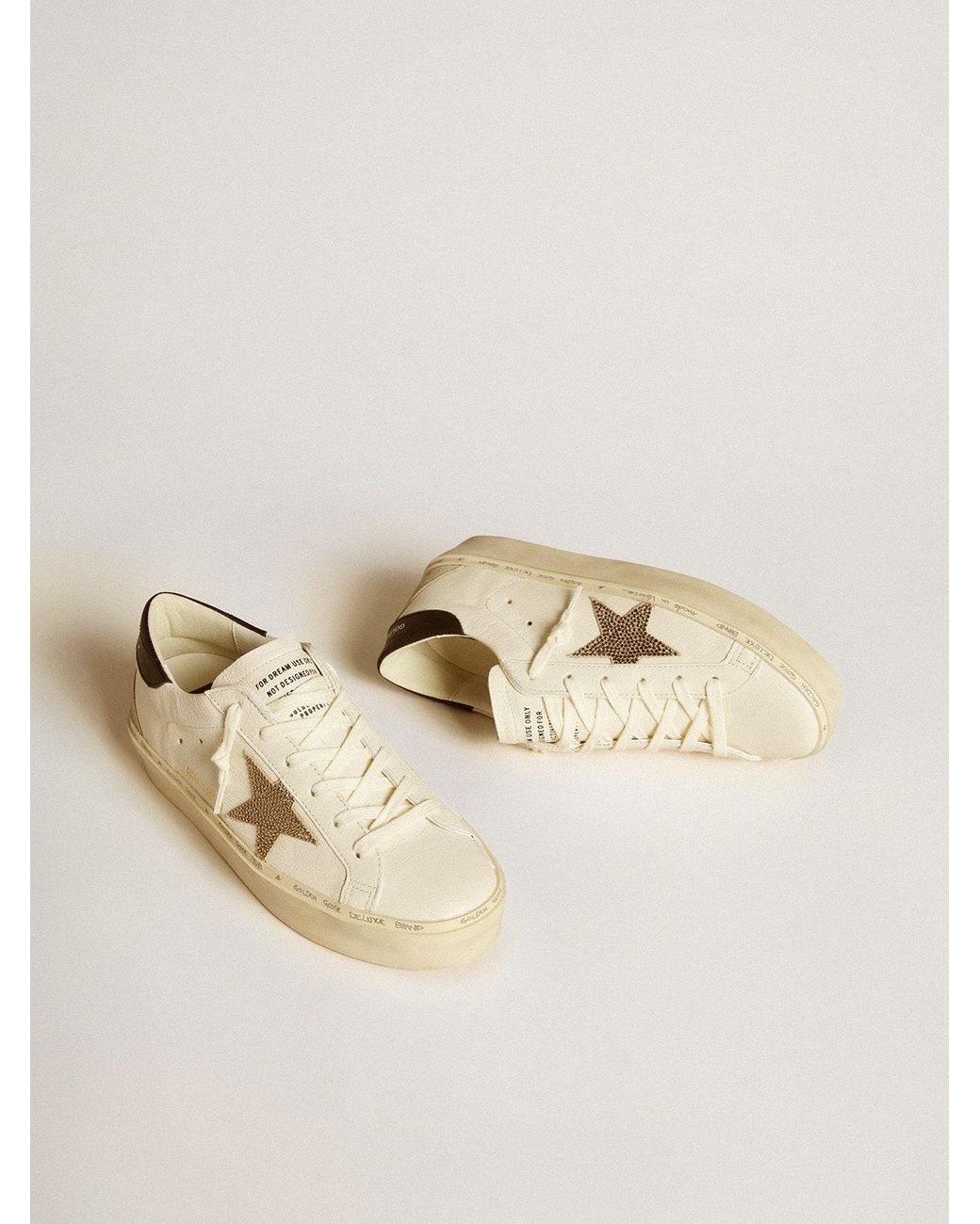 Golden Goose Hi Star Ltd With Swarovski Crystal Star And Leather 