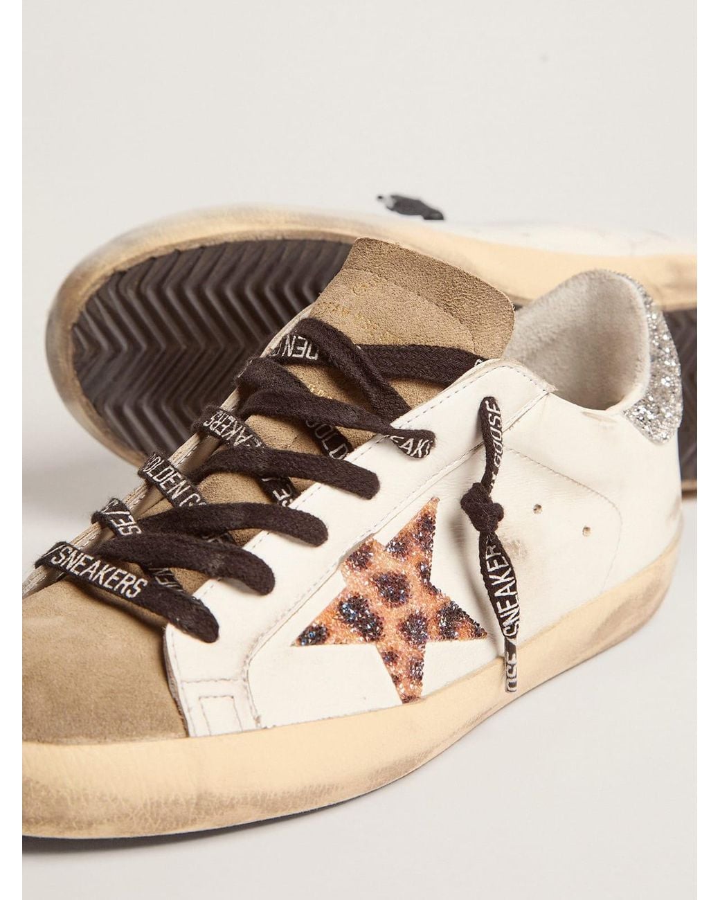 Golden Goose Super-Star With Leopard Print And Swarovski Crystal