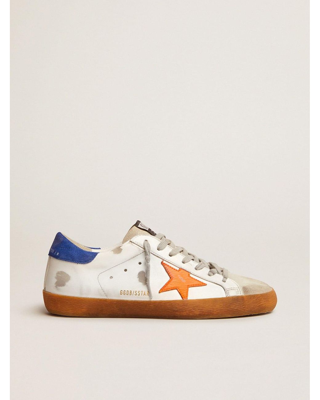 Golden Goose Super-star Sneakers With Blue Suede Heel Tab And Neon Orange  Star for Men | Lyst Canada