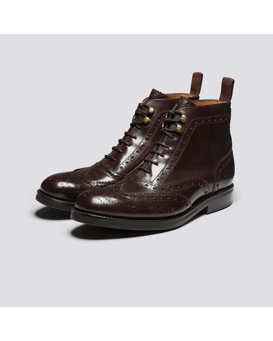 Grenson Nelson Brogue Boots in Brown for Men | Lyst UK