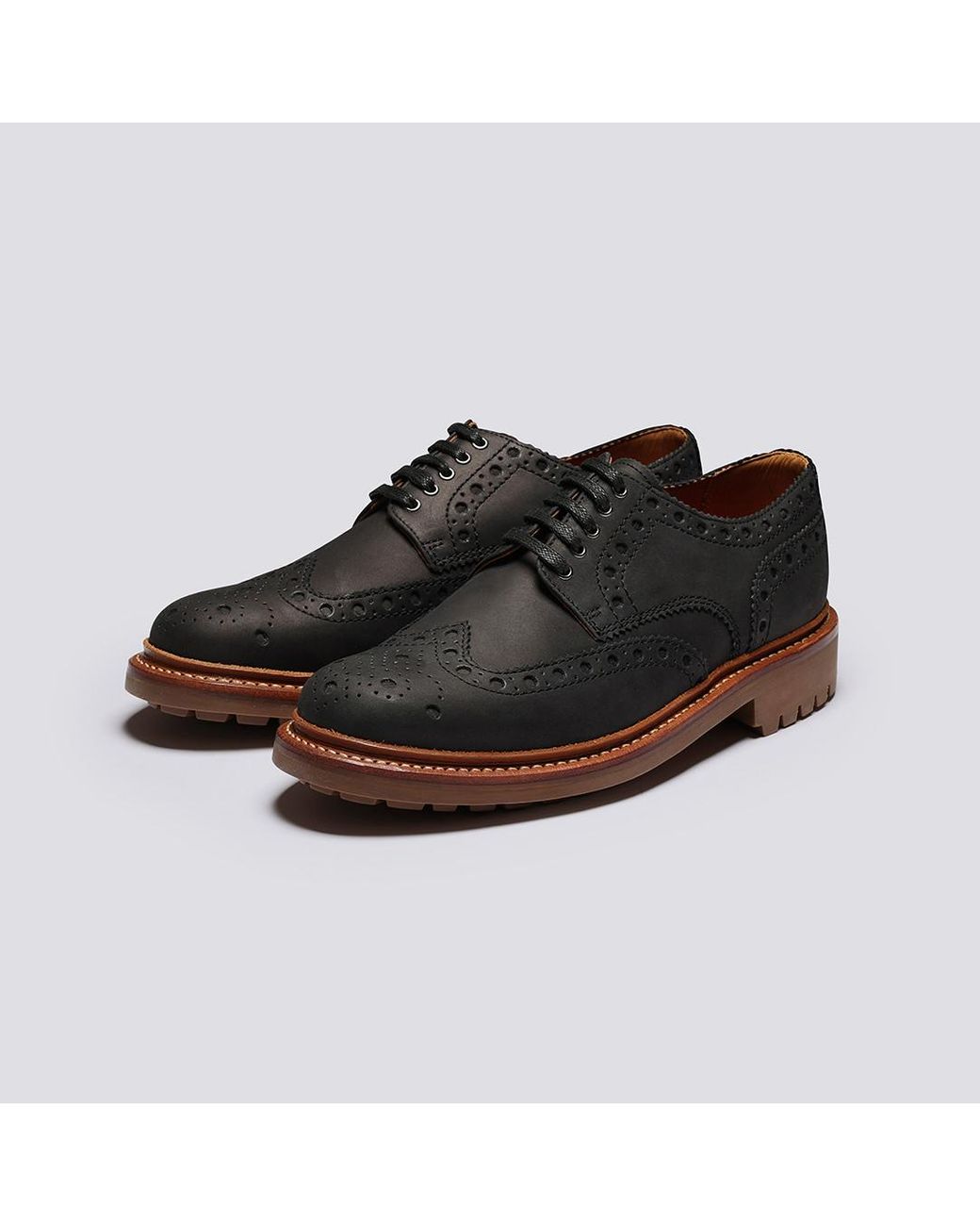Grenson Archie Brogues in Black for Men | Lyst