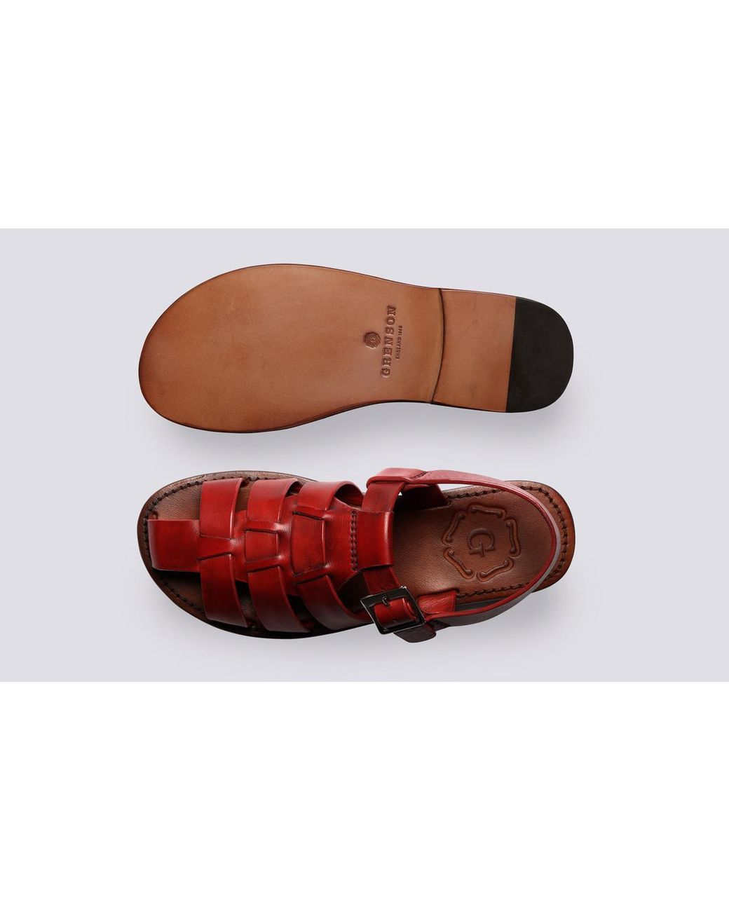 Grenson Queenie Sandals in Red | Lyst