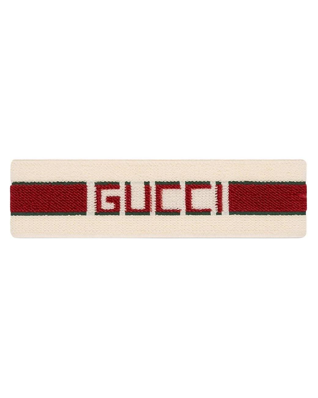 Fascia per capelli con nastro di Gucci in Bianco | Lyst