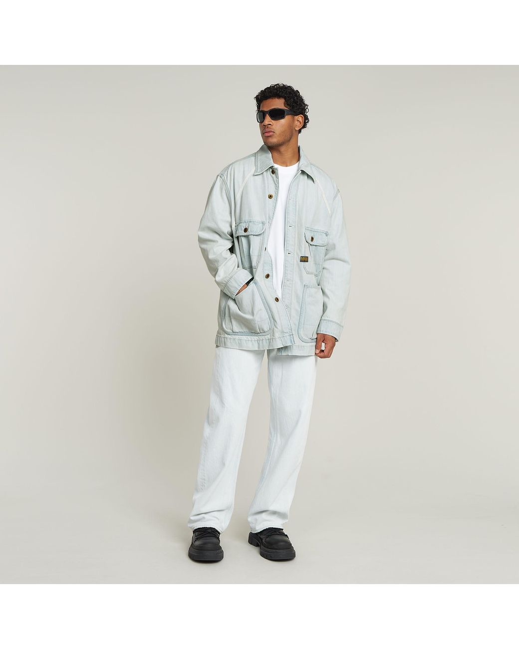 G-Star Blue Oversized Chore Jacket for men