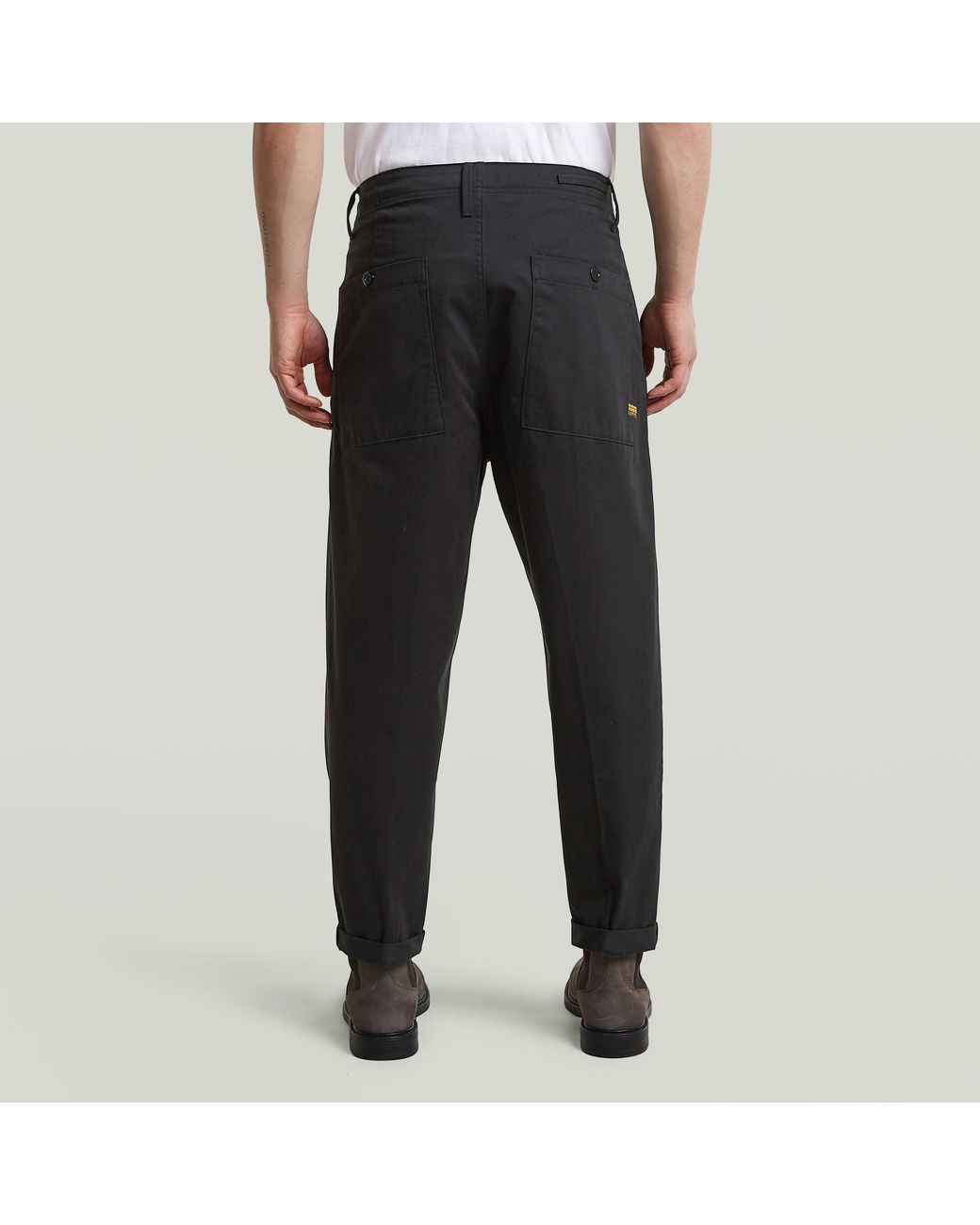 Pantalon Pleated Chino Relaxed Tapered G-Star pour homme en coloris Black