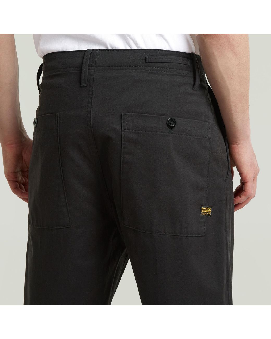 G-Star Pleated Relaxed Tapered Chino in het Black voor heren