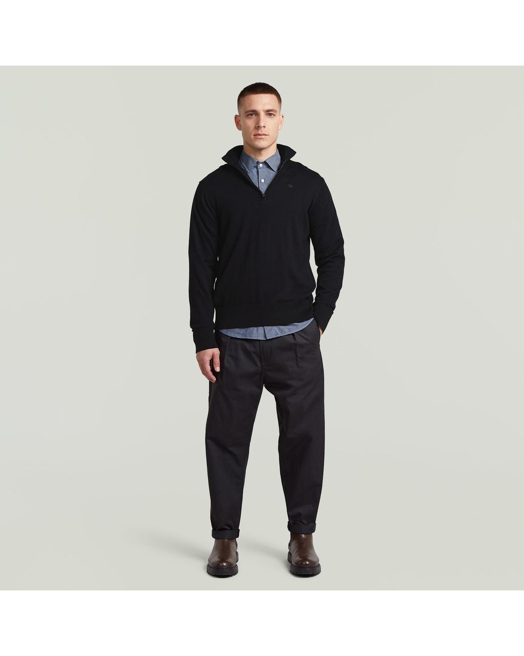 The Ignaz- Correct Pleated Chino Relaxed G-Star pour homme en coloris Black