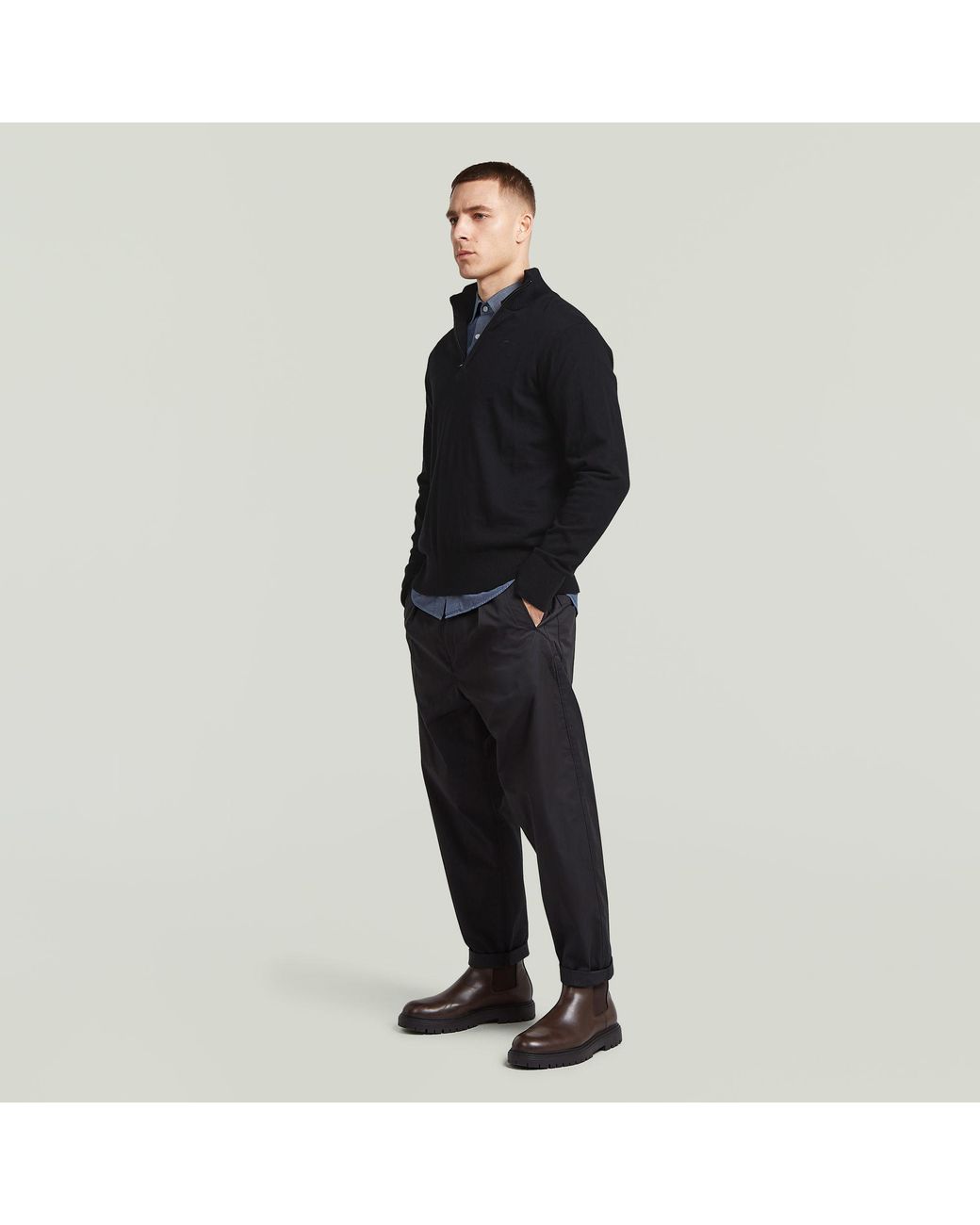 The Ignaz- Correct Pleated Chino Relaxed G-Star pour homme en coloris Black