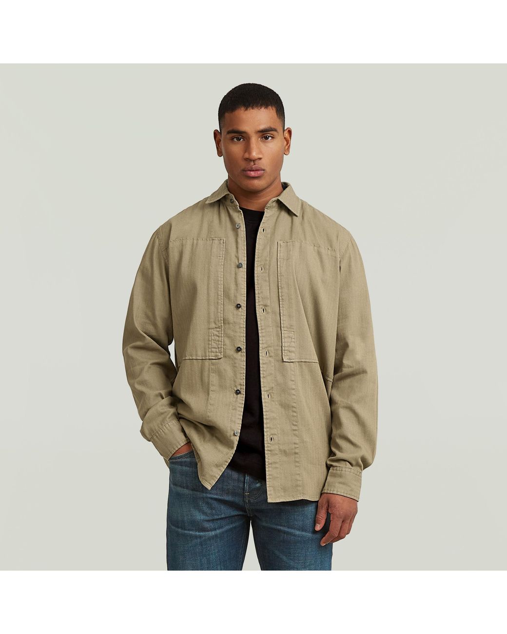 G-Star Panelled Pocket Regular Overhemd in het Natural voor heren