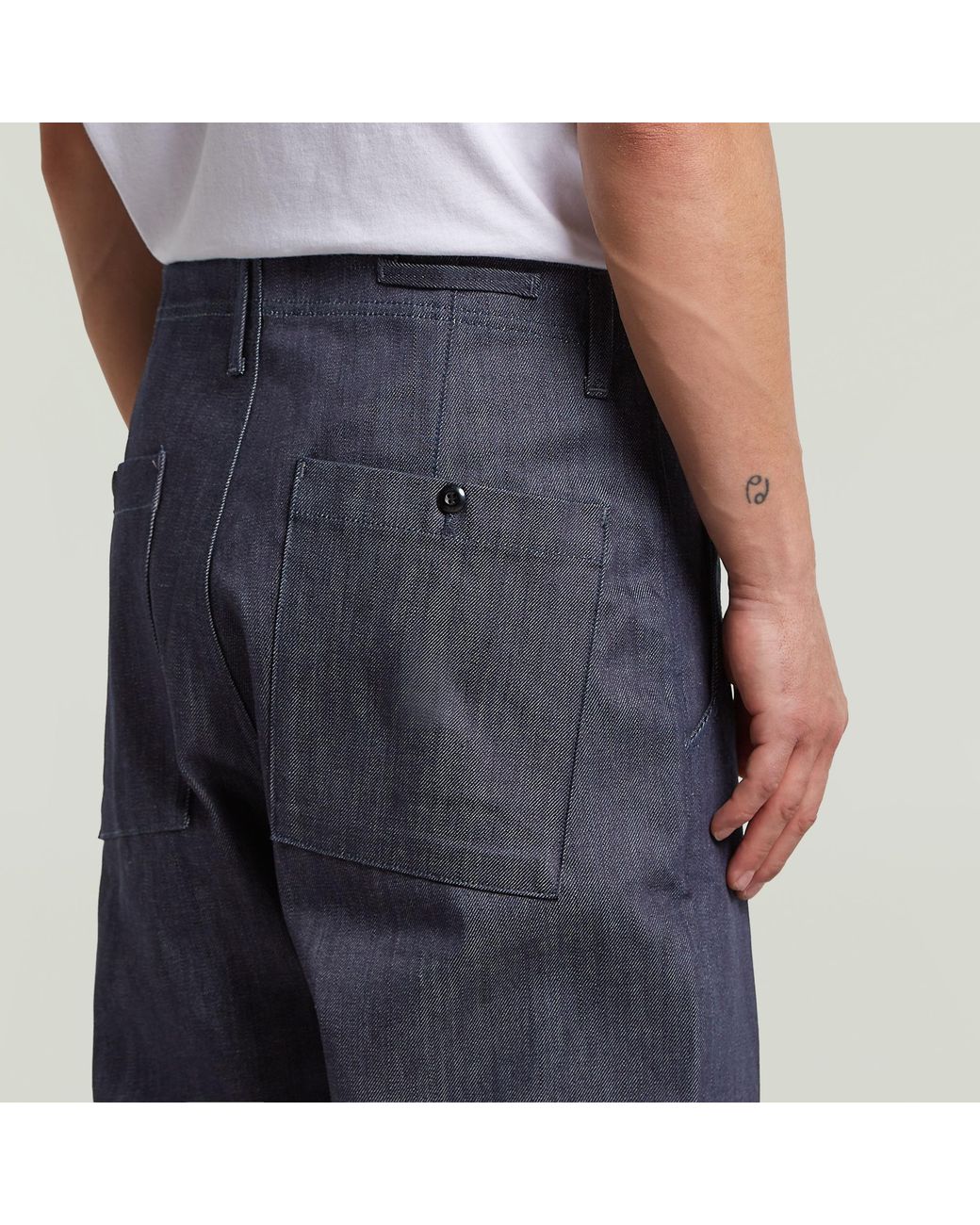 G-Star The Ignaz- Correct Pleated Selvedge Chino Relaxed in het Blue voor heren