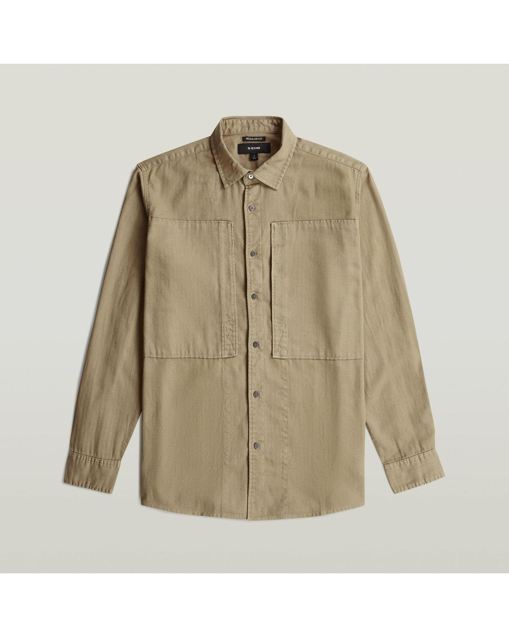 G-Star Panelled Pocket Regular Overhemd in het Natural voor heren