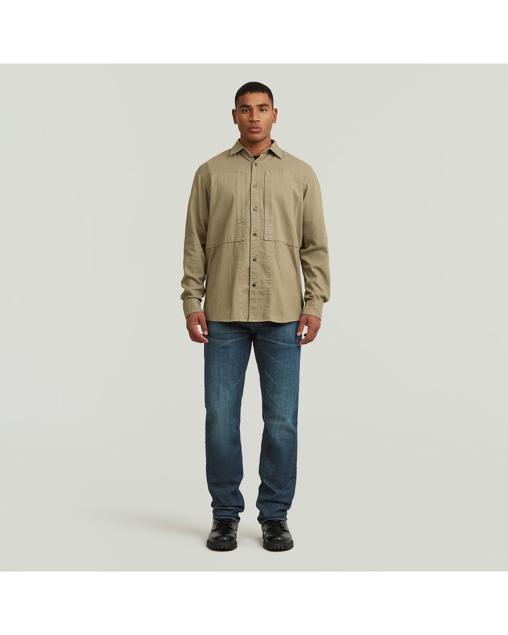 G-Star Panelled Pocket Regular Overhemd in het Natural voor heren