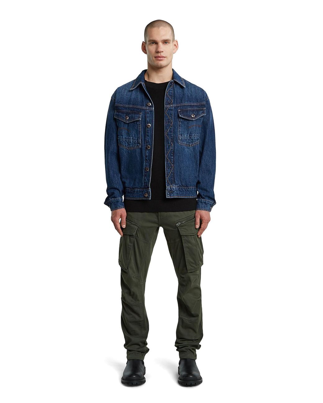 G-Star Black Structure Ribbed Knit Pullover for men