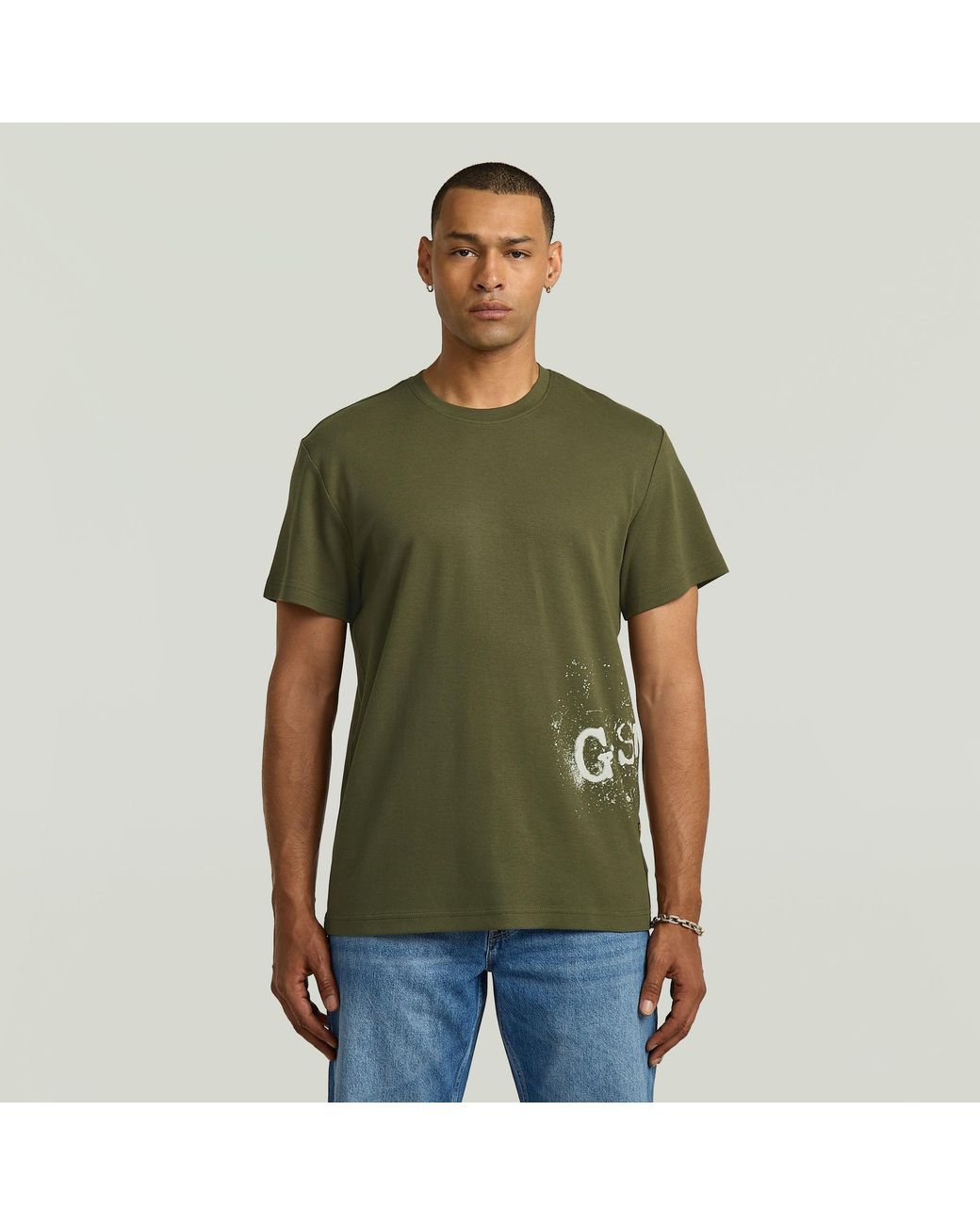 G-Star Green Sprayed T-Shirt for men