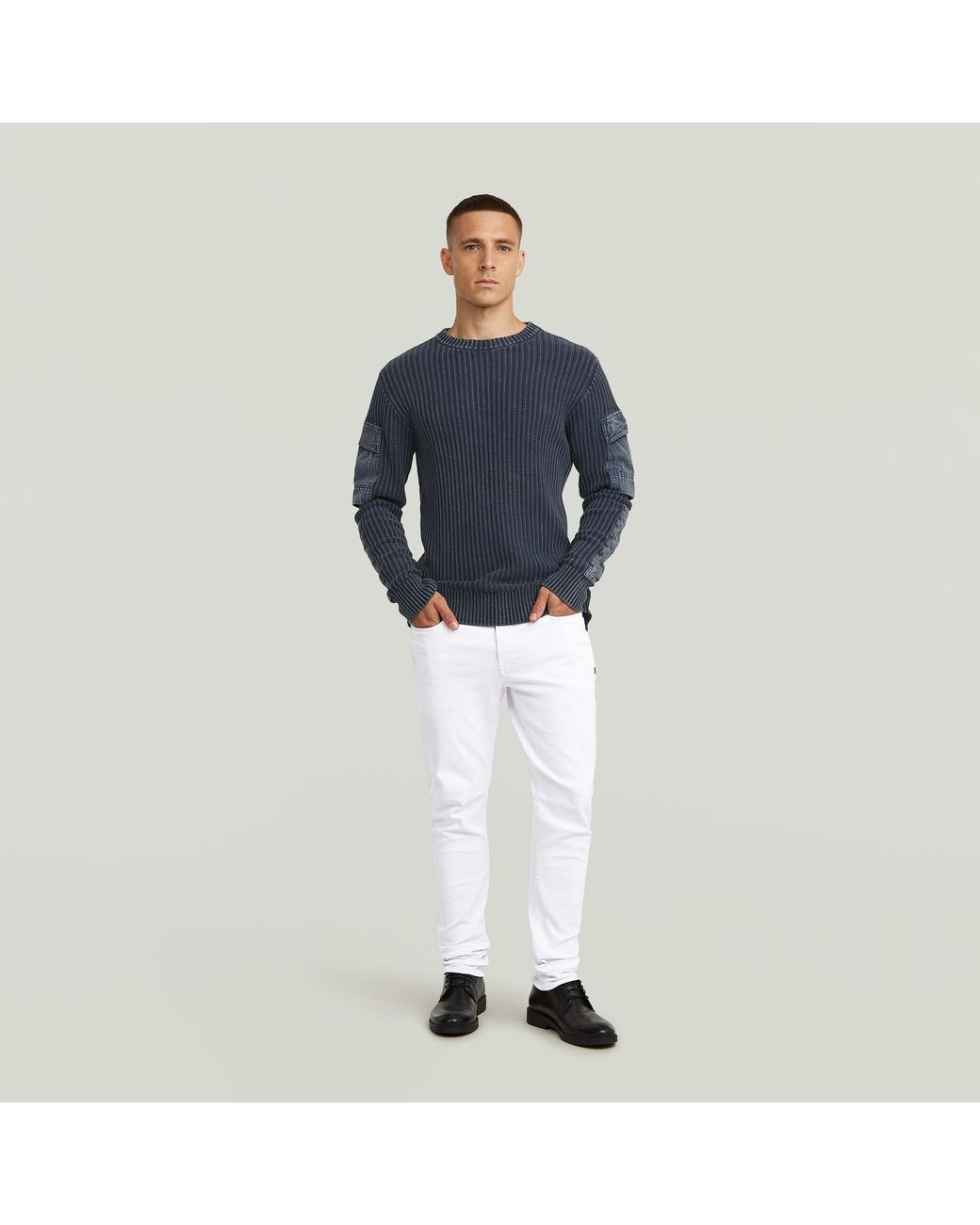 Jean D-Staq Slim G-Star pour homme en coloris White