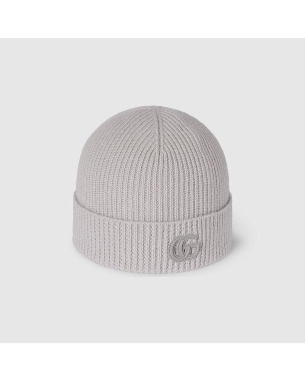 Gucci Gray Cashmere Hat With Patch