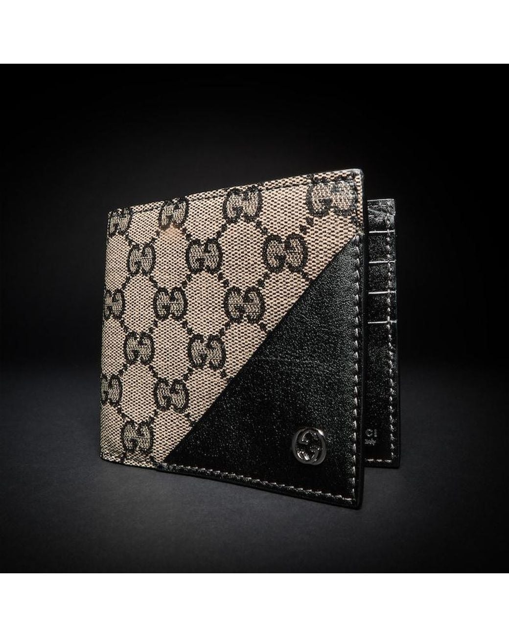 Gucci Metallic Bi-Fold Wallet With Interlocking G, Gg Canvas for men