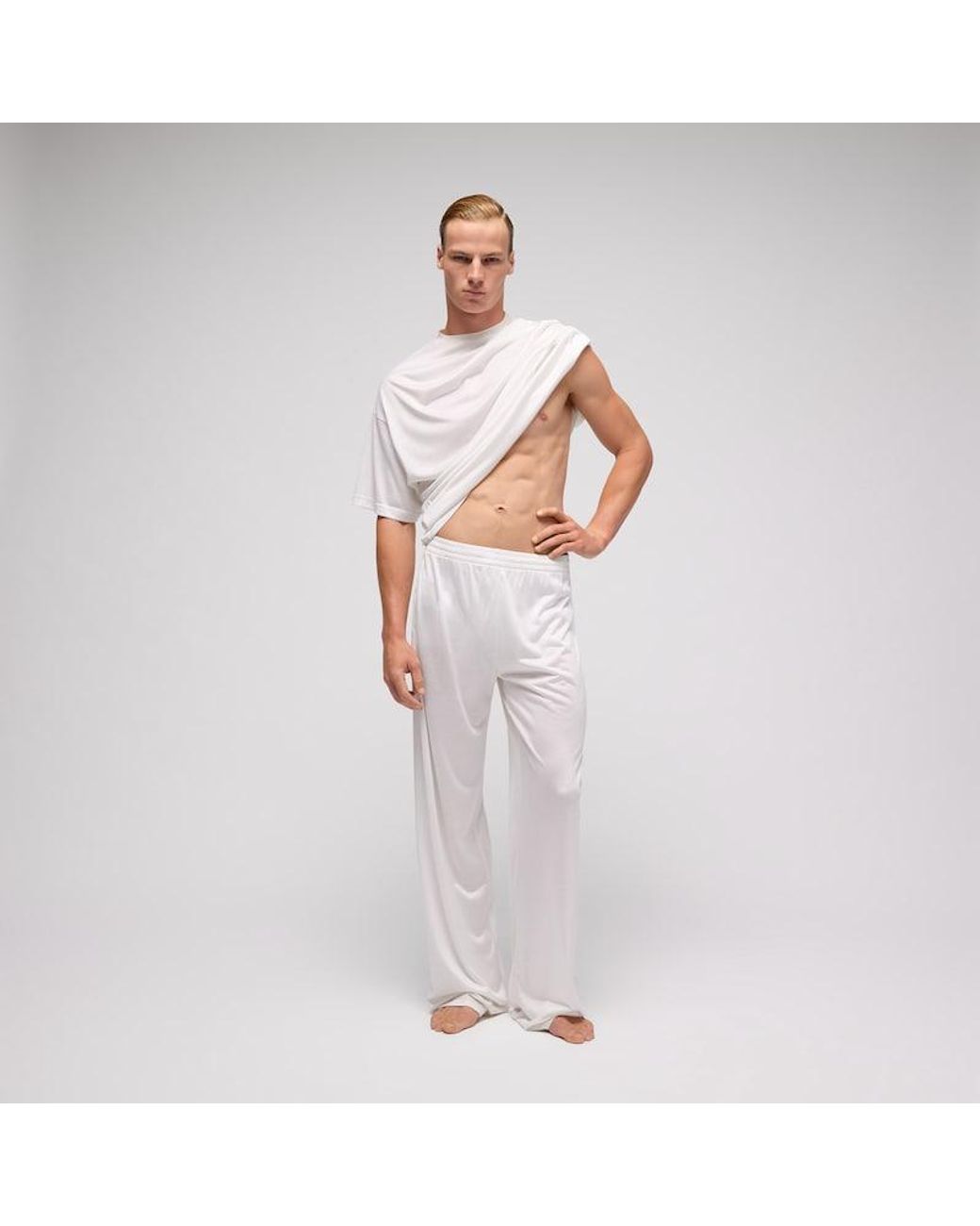 Gucci White Light Silk Jersey T-Shirt, Size Xl, Ready-To-Wear