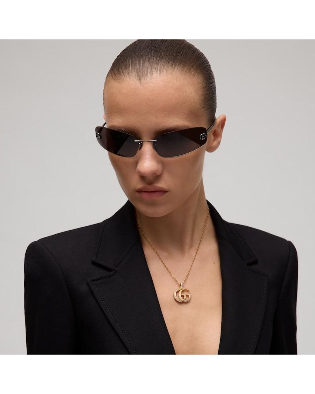 Gucci Metallic Gg Marmont Pendant Necklace