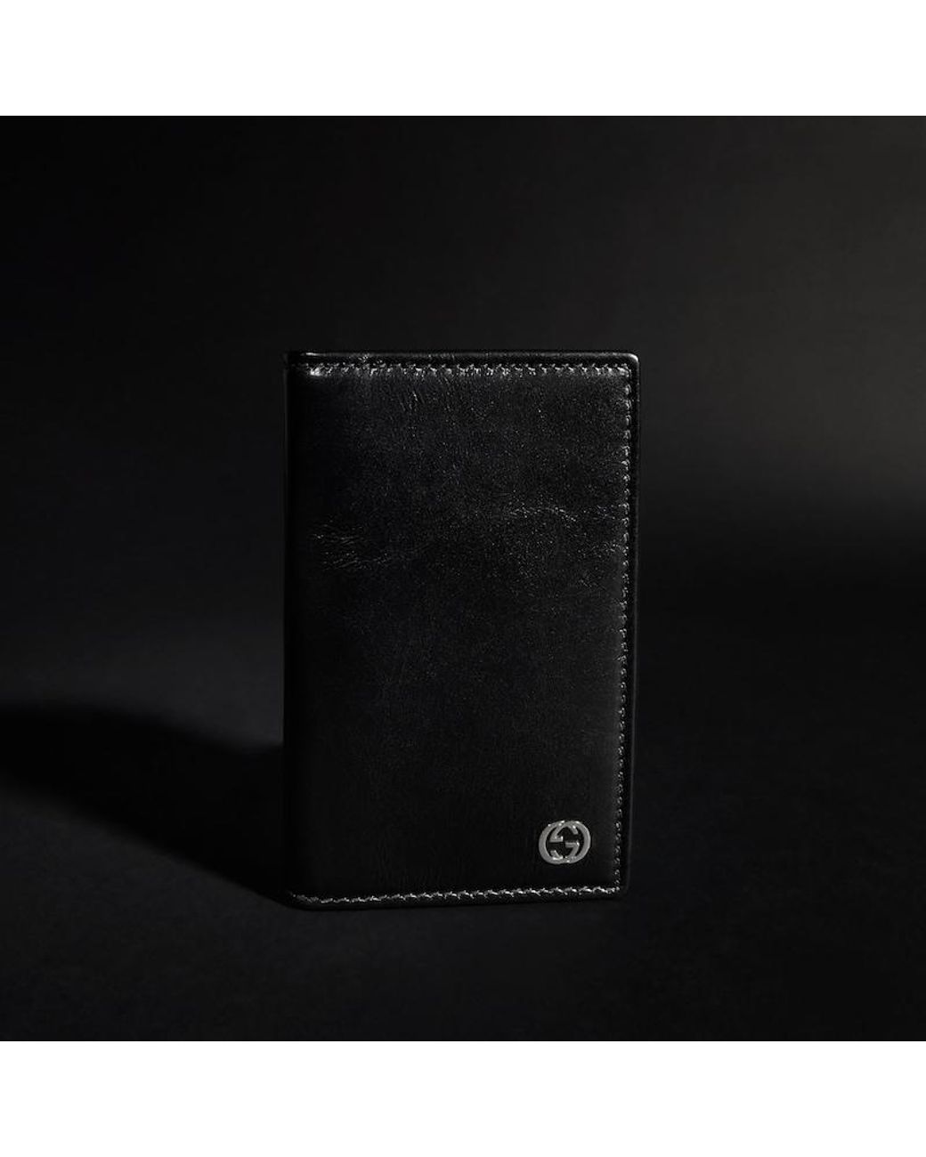 Gucci Black Card Case Wallet With Interlocking G for men