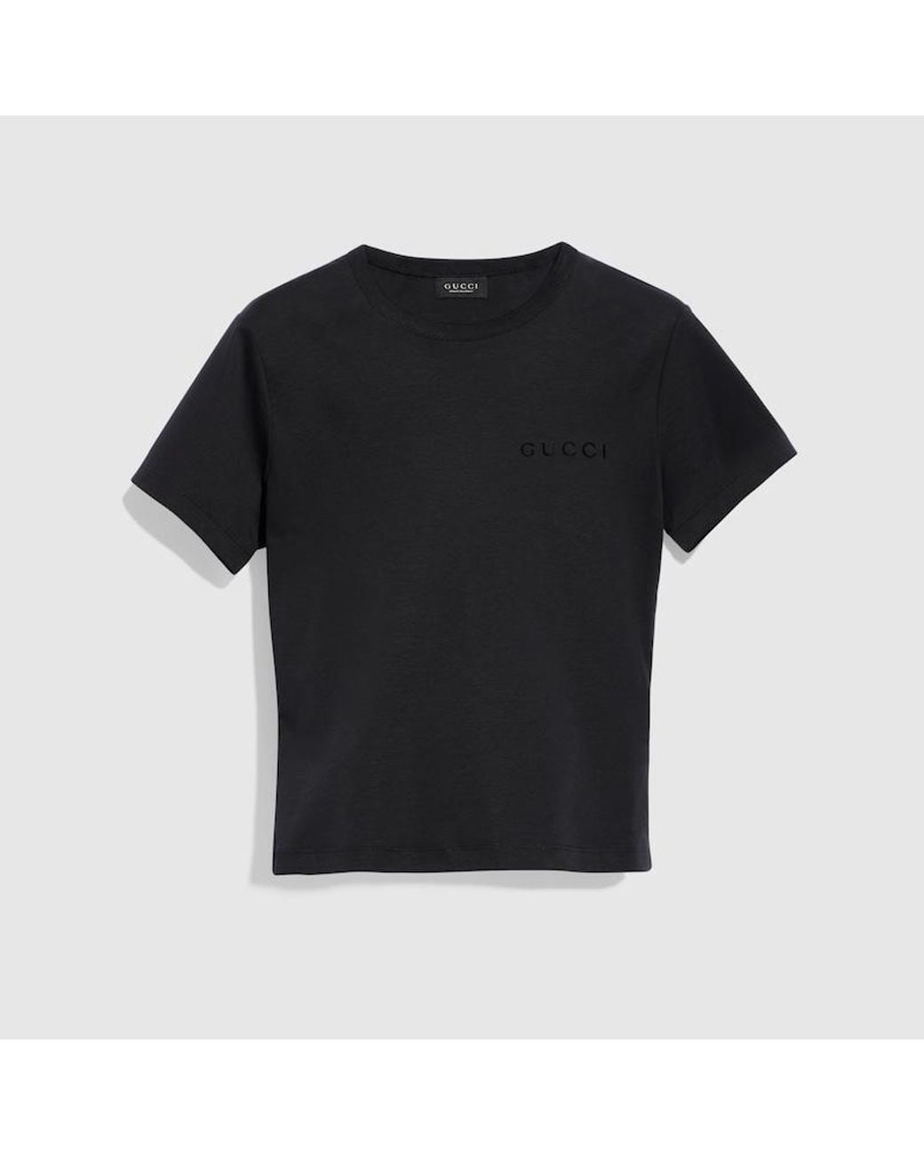 Gucci Black Cotton Jersey T-Shirt With Embroidery, Size L, Ready-To-Wear