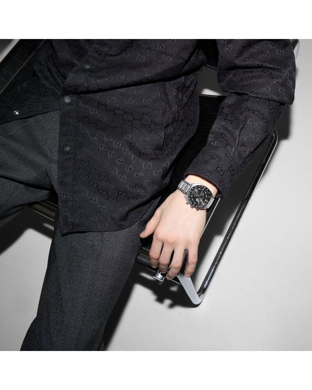 Gucci Metallic Interlocking Watch, 41Mm for men