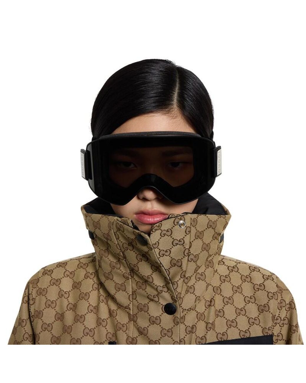 Gucci Black Mask-Shaped Sunglasses