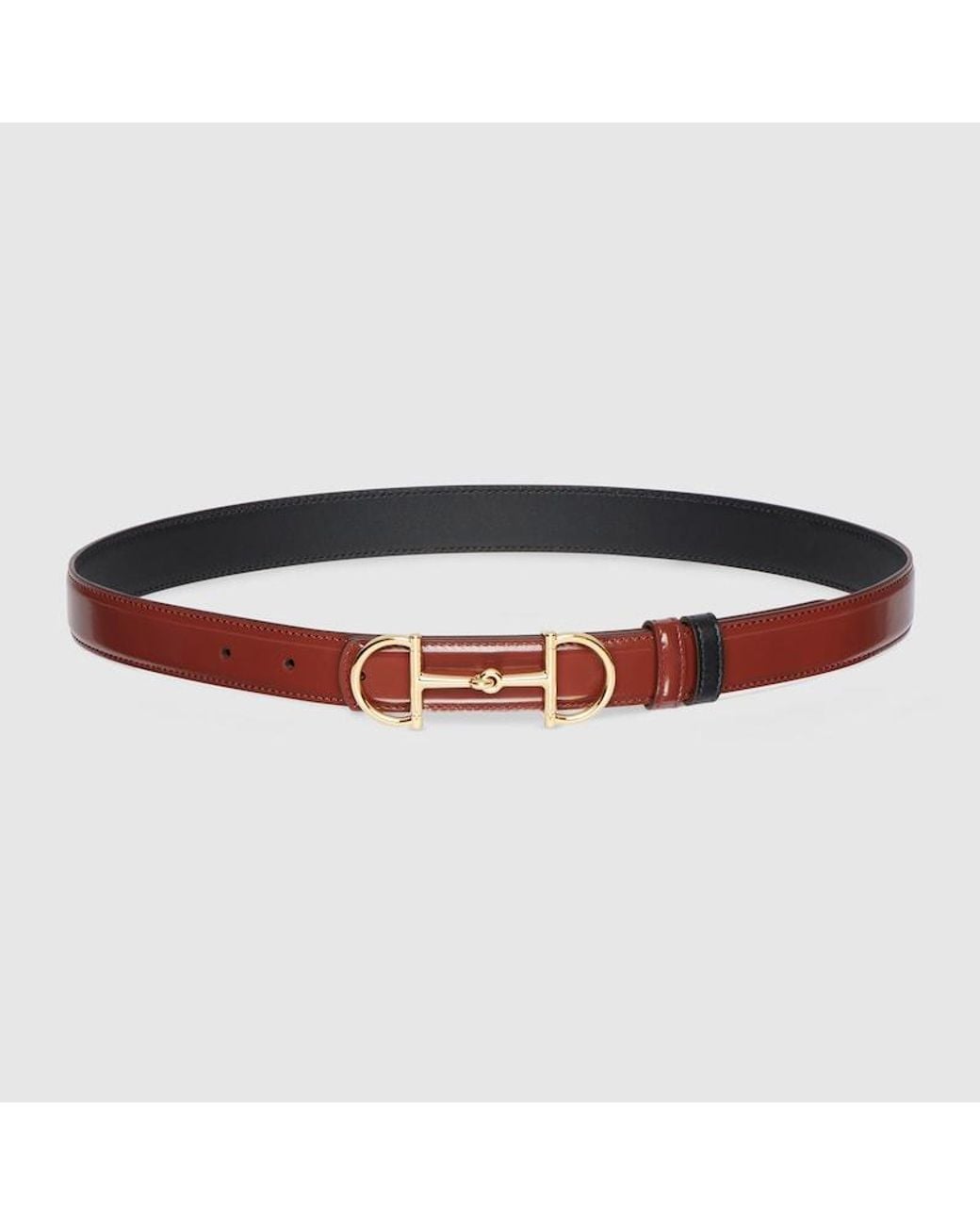 Gucci Red Reversible Belt With Horsebit Buckle, Size 65