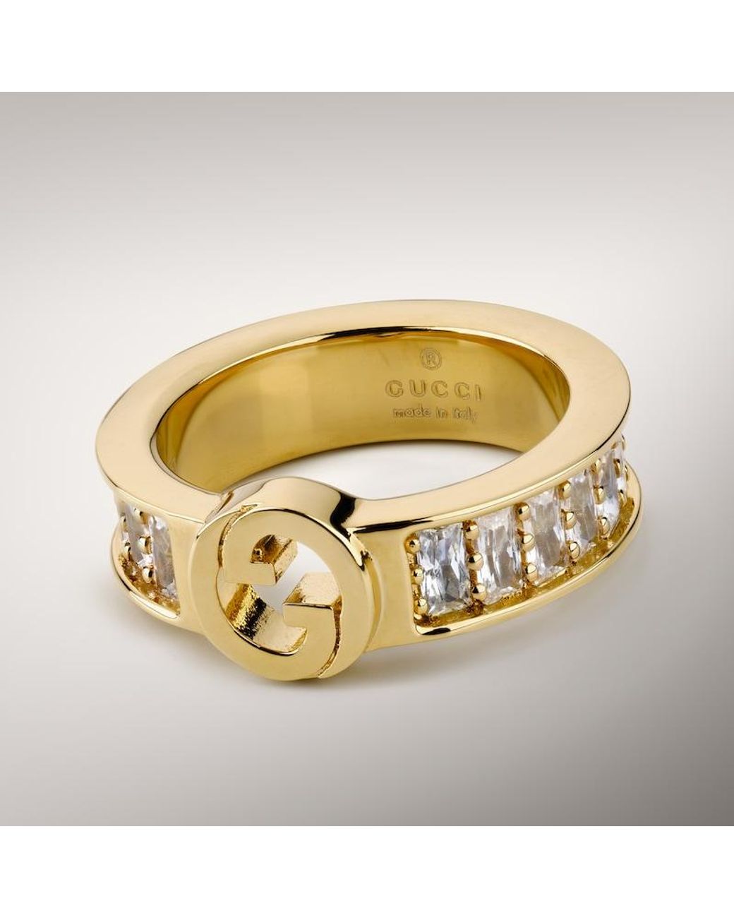 Gucci Metallic Blondie Wide Crystal Ring