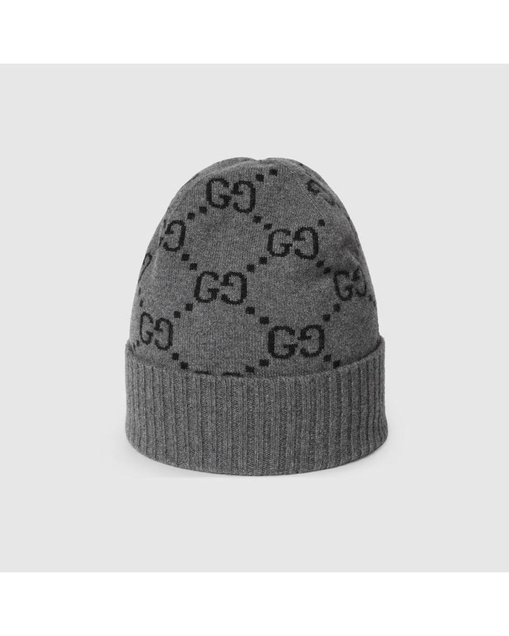 Gucci Gray Gg Cashmere Hat for men