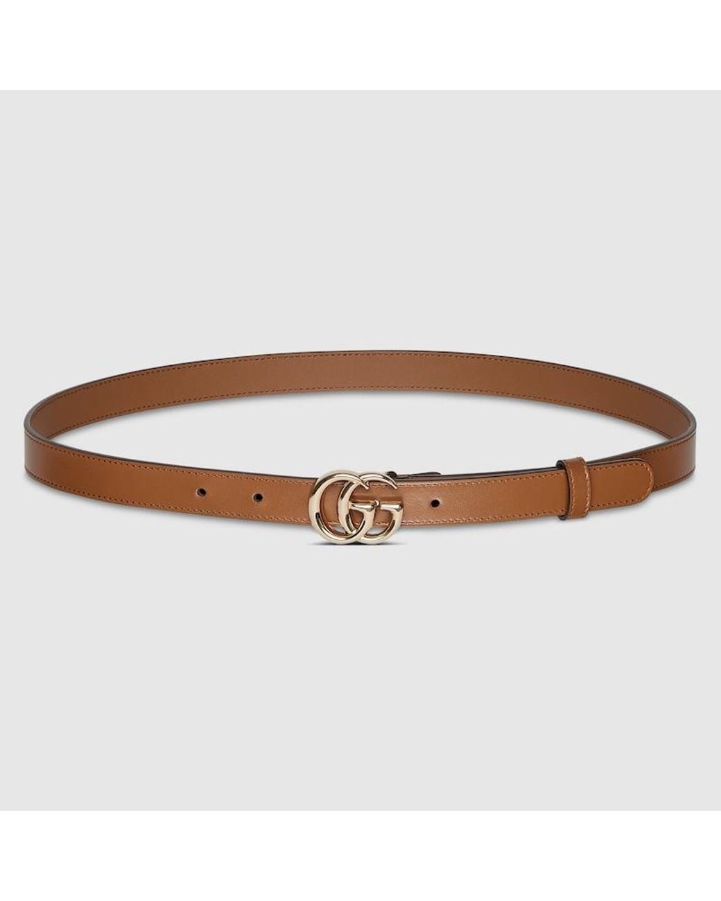 Gucci Brown Gg Marmont Thin Belt, Size 100