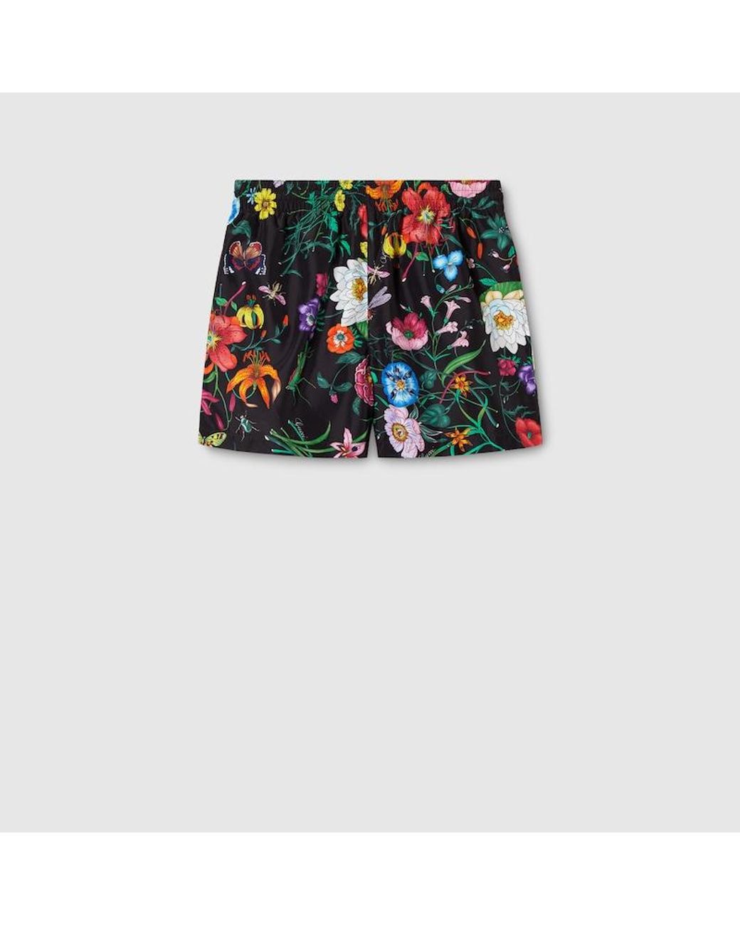Gucci Black Printed Nylon Swim Shorts for men