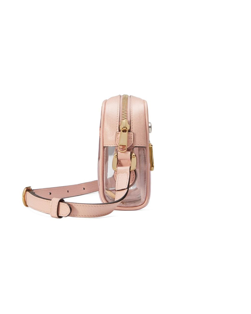 GUCCI Vinyl Web Mini Ophidia Transparent Shoulder Bag Perfect Pink 542667