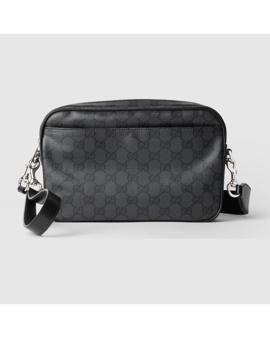 Gucci Black Essence Classic Small Crossbody Bag, Gg Canvas for men