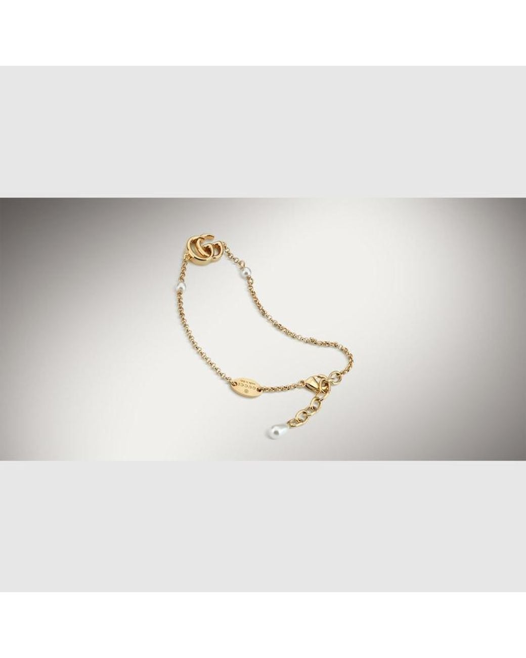 Gucci Metallic GG Marmont Chain Bracelet With Charm