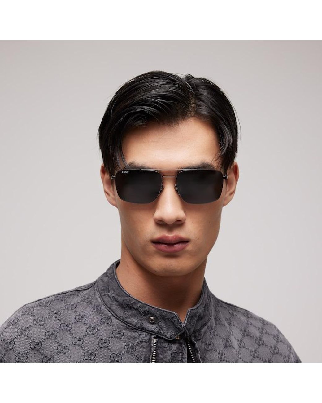 Gucci Black Specialized-Fit Navigator Sunglasses for men