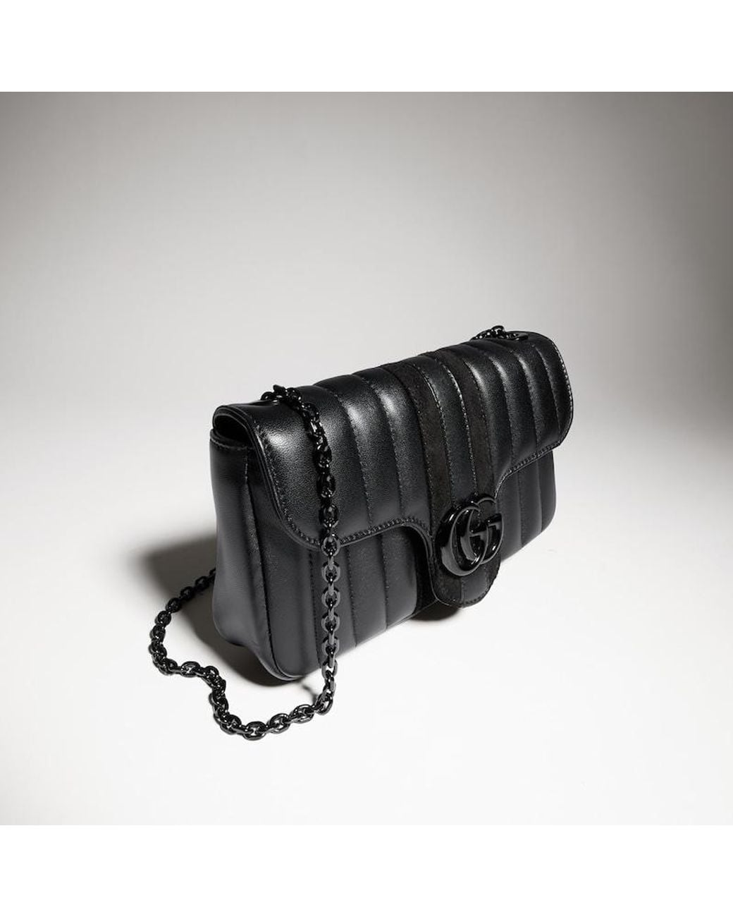 Gucci Black Gg Marmont Small Shoulder Bag
