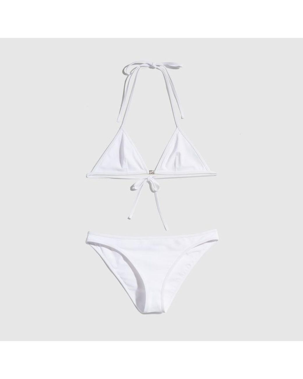 Gucci White Stretch Jersey Bikini