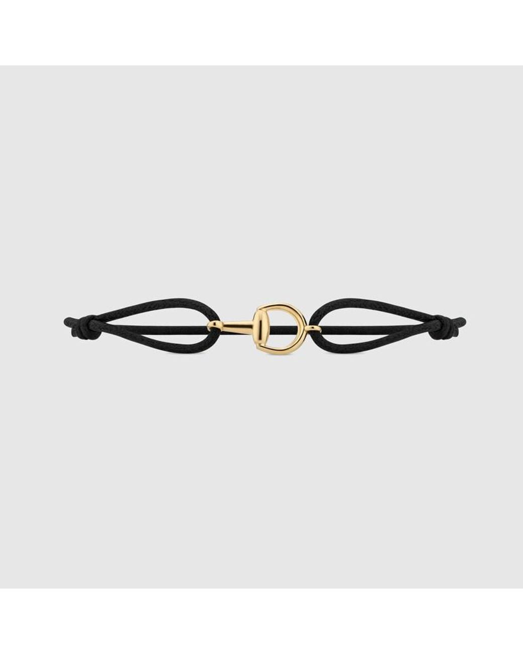 Gucci Brown Horsebit 18K Charm Bracelet