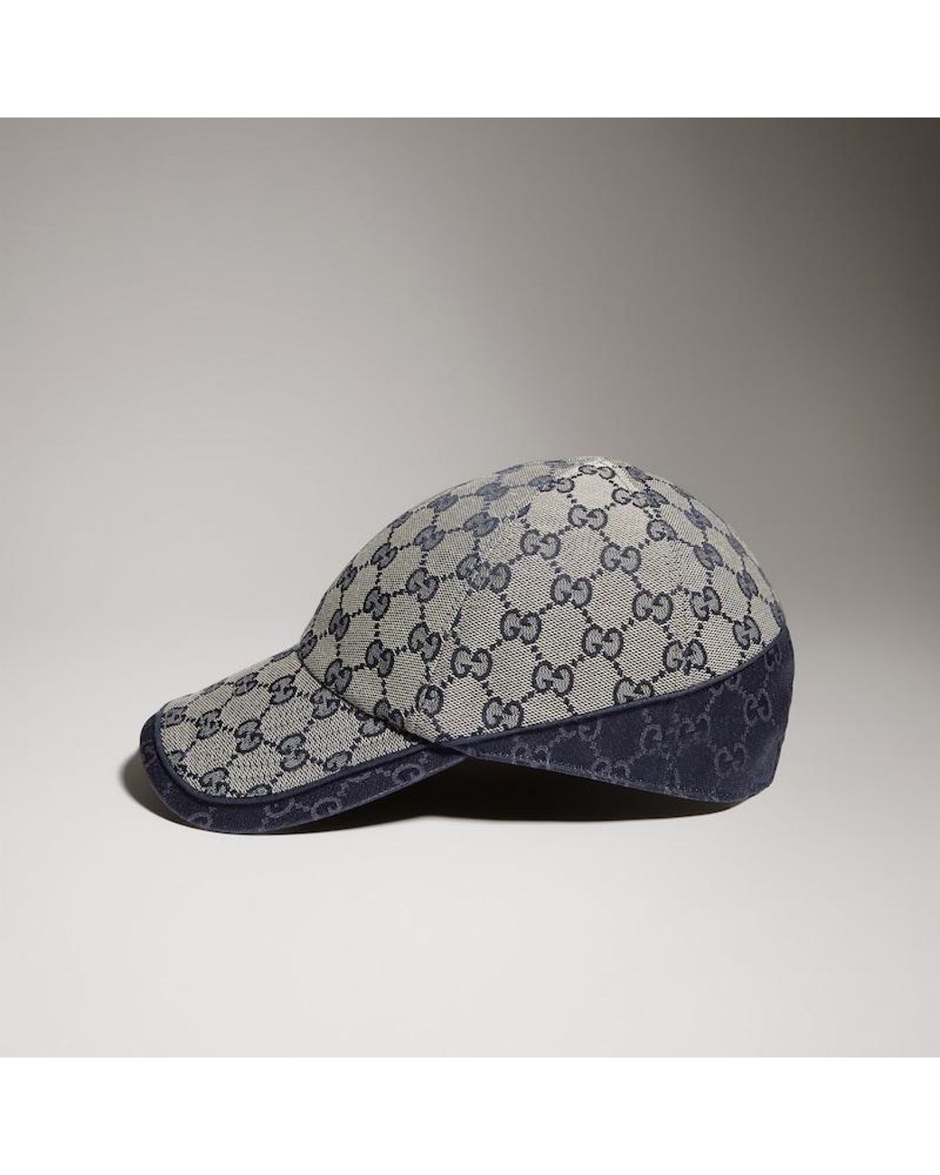 Gucci Gray Gg Cotton Canvas Baseball Hat for men