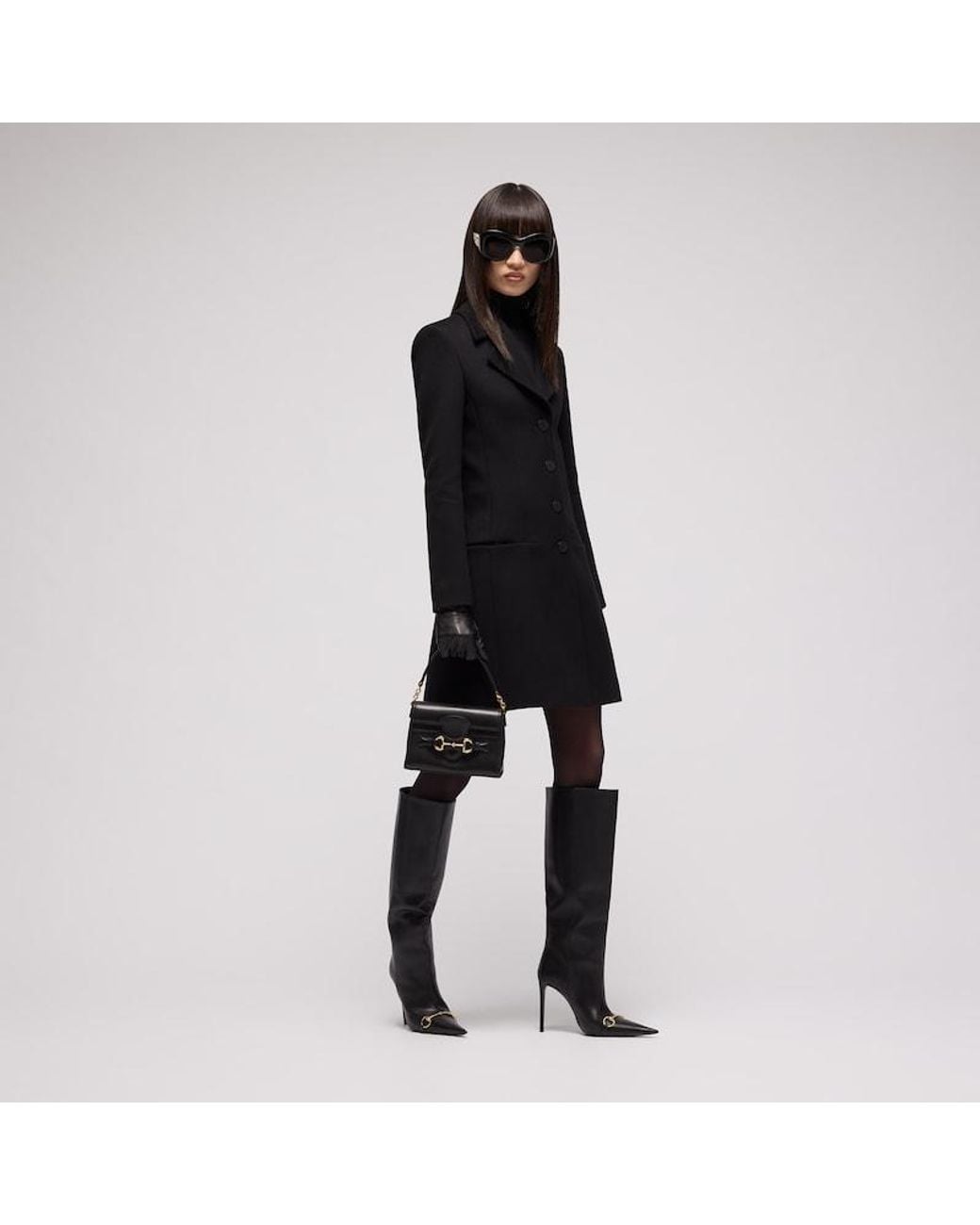 Gucci Black Horsebit Duomo Small Top Handle Bag, Leather