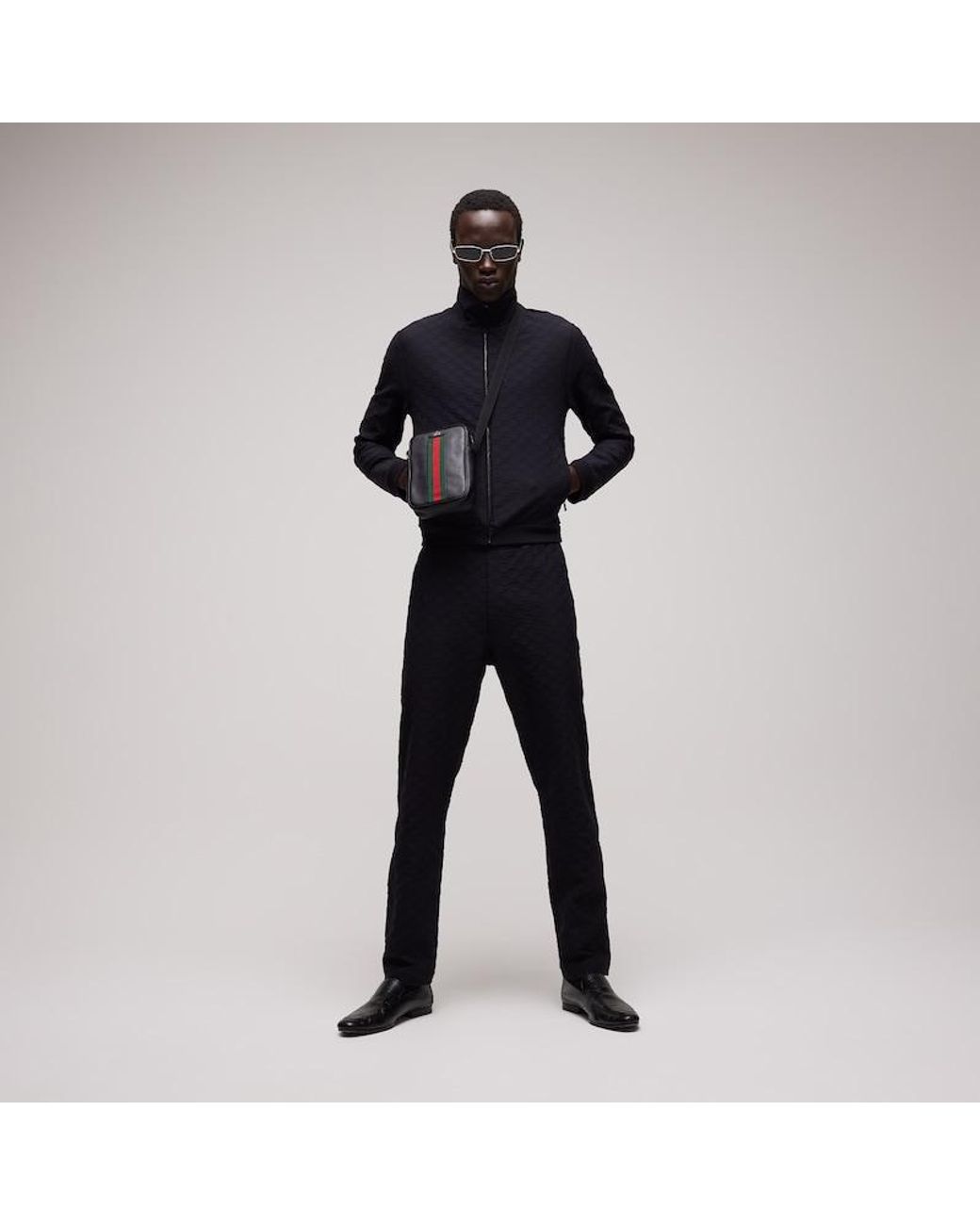 Gucci Black Gg Jersey Jacquard Sportswear Pants for men