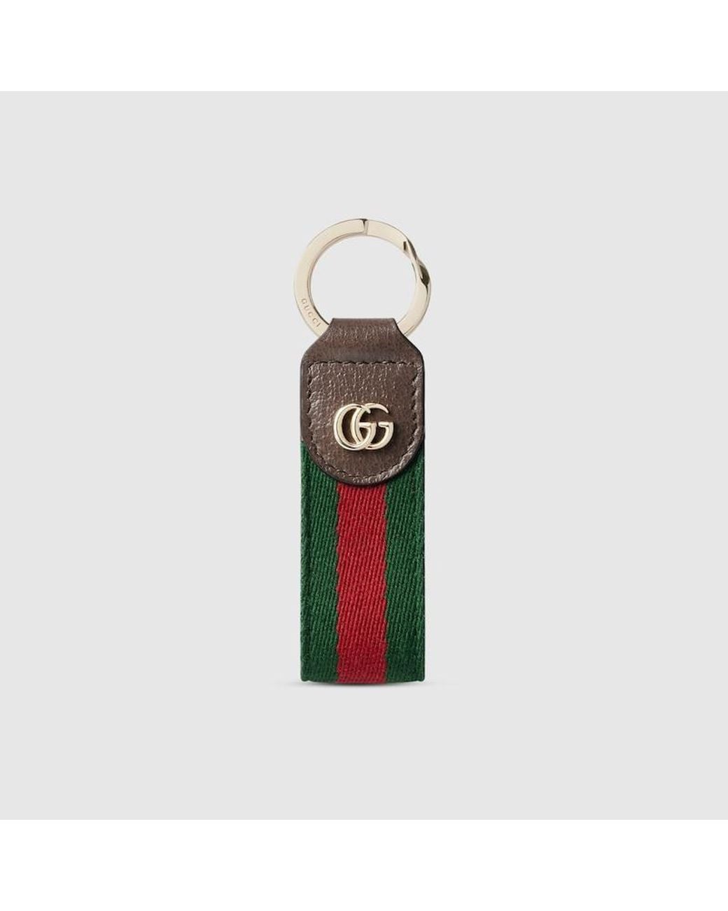 Gucci White Ophidia Keychain, Metal for men